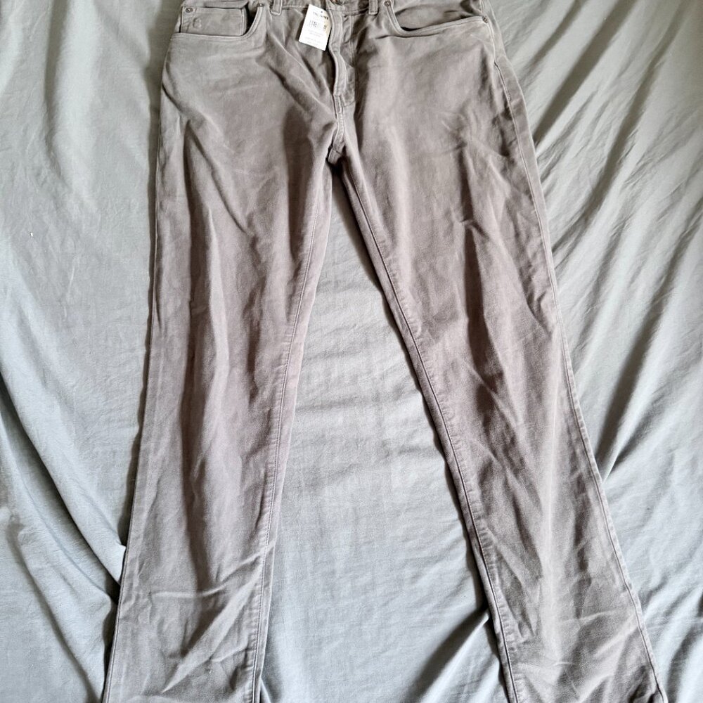 Todd Snyder Slim Fit 5-Pocket Italian Moleskin Pant in Concrete Grey 32x30 $248